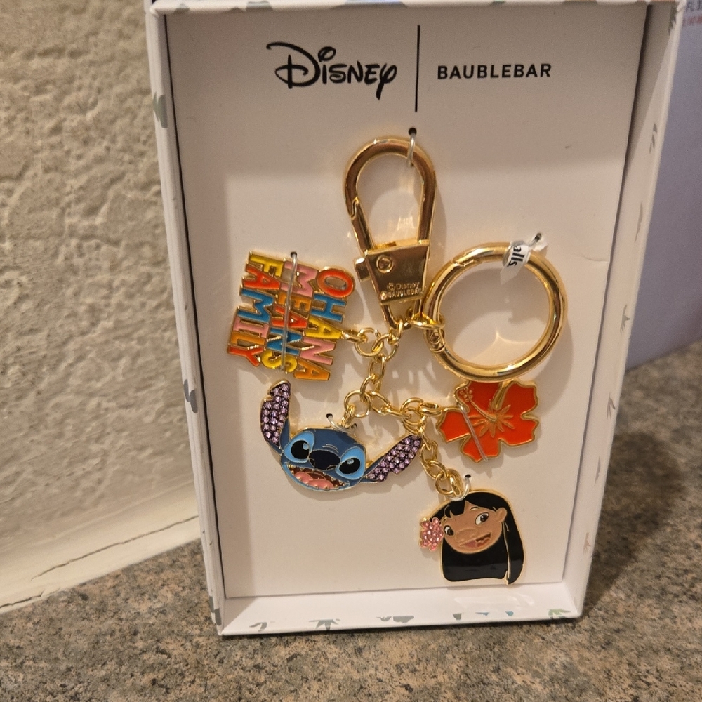 Disney BaubleBar Ohana K Holder - Blue, Gold, Red Brand New